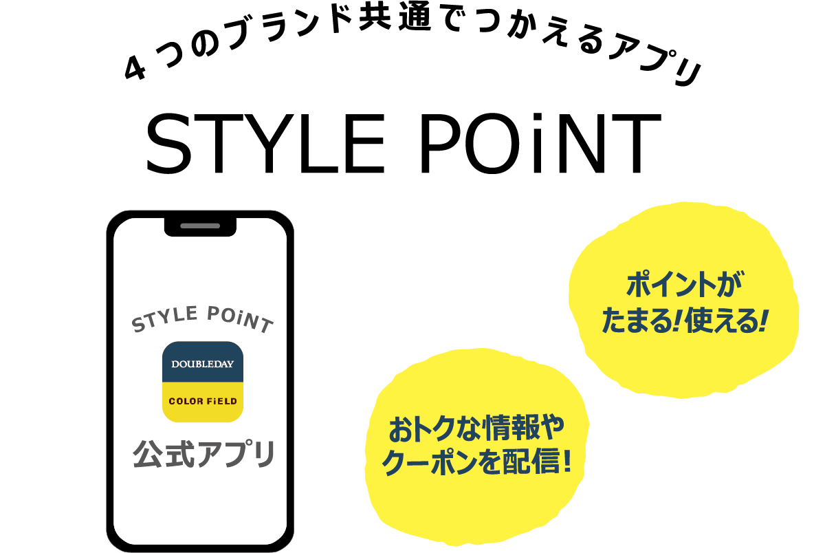 ４つのブランド共通でつかえるアプリSTYLE POiNT